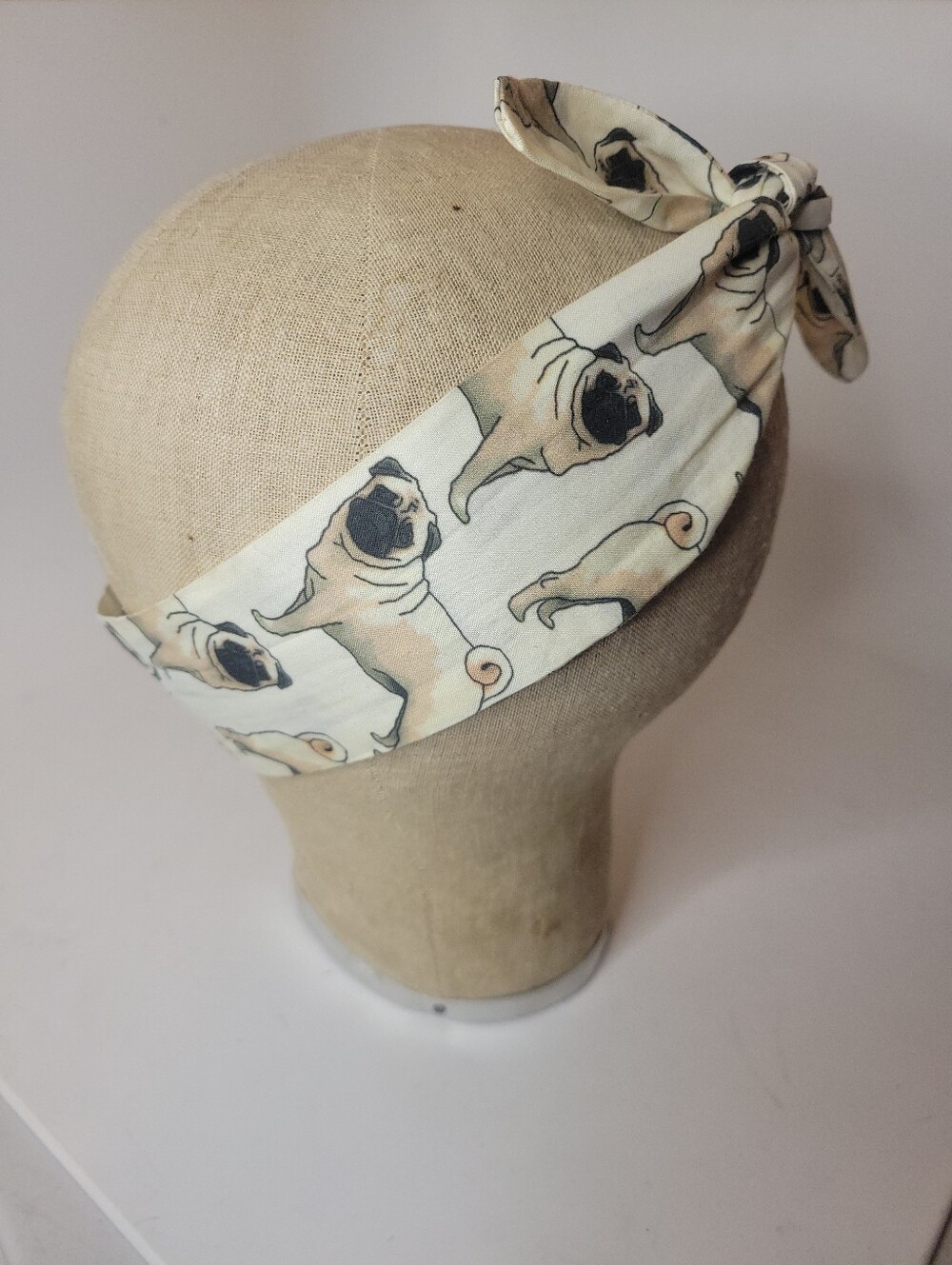 Cute Pug Print Headband / Hair Tie